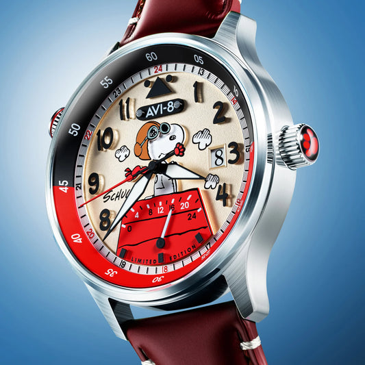 Montre AVI-8 Hawker Hurricane McKellar Dual Time Peanuts Snoopy Flying Ace AV-4151-03
