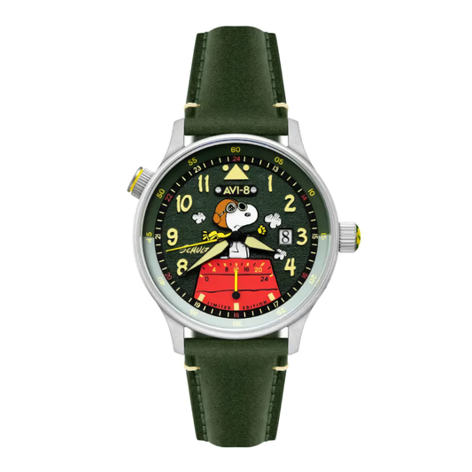 Montre AVI-8 Hawker Hurricane McKellar Dual Time Peanuts Snoopy Flying Ace AV-4151-05