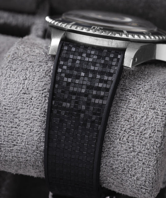 Bracelet Montre Delugs CTS Caoutchouc Mosaïque Noir