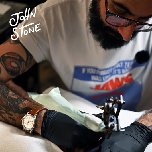 Bracelet Montre CARLINGUE Cuir Imprimé - Gray Wolf Tattoo X J. Stone GRAYWOLF18