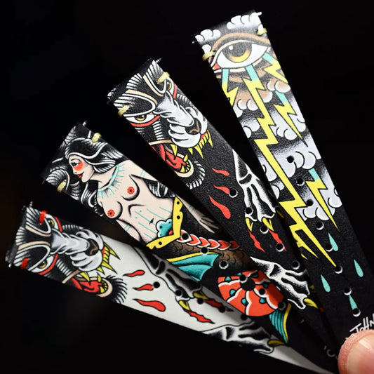 Bracelet Montre CARLINGUE cuir imprimé - Eye In The Sky Tattoo X J. Stone EYESKY20