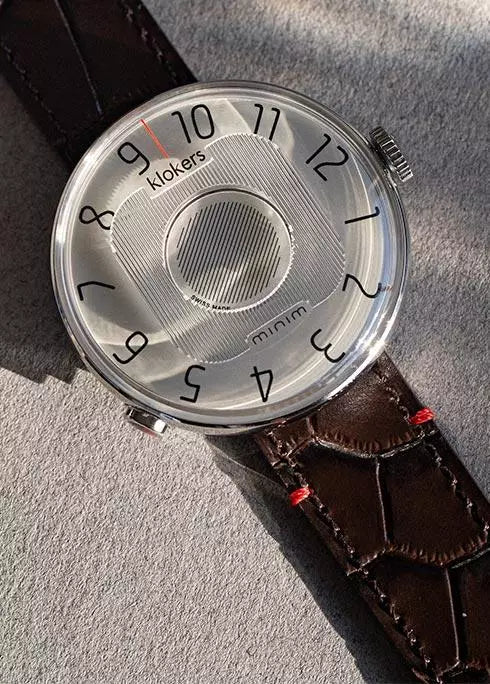 Montre Klokers KLOK 08 MINIM white Ø39 + bracelet offert cuir caramel