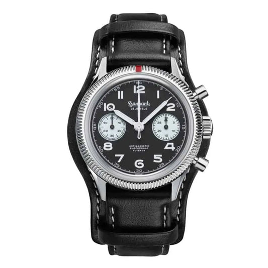 Montre Hanhart 417 ES 1954 Flyback Reverse Panda 39mm H701.211-7010