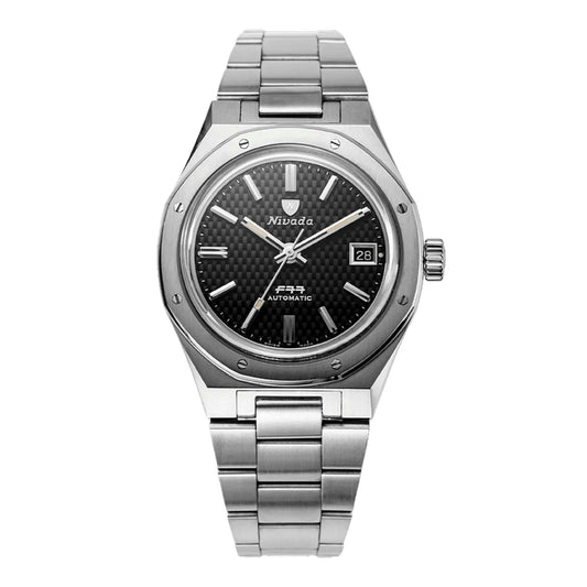 Montre Nivada Grenchen F77 Black With Date 69000A77