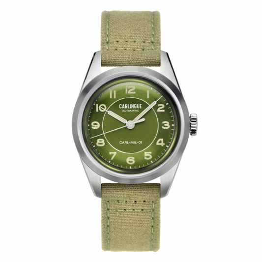Montre CARLINGUE Military 01 - Vert & Vert Kaki CT-003-D