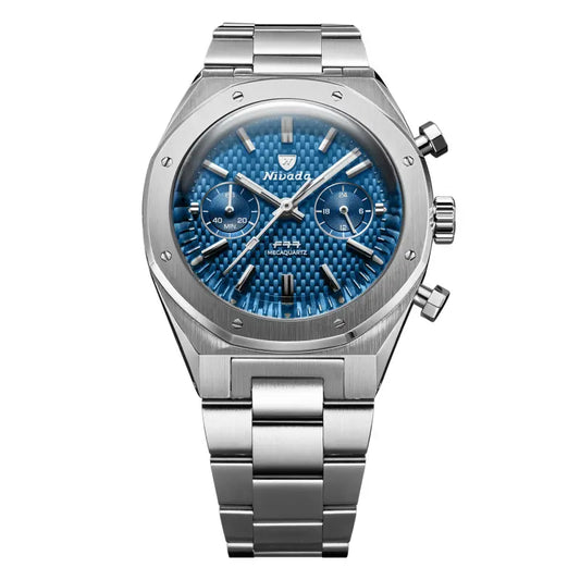 Montre Nivada Grenchen F77 Chrono Mecaquartz Blue 68000Q77