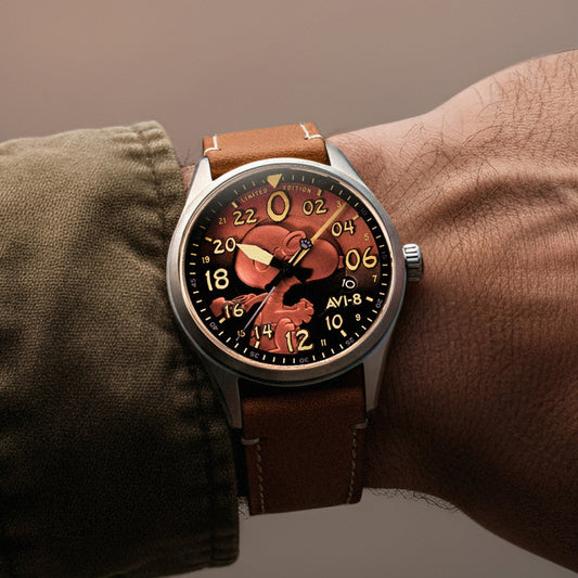 Montre AVI-8 Spitfire Peanuts Snoopy Flying Ace 24 hour Automatic Limited Edition AV-4150-02
