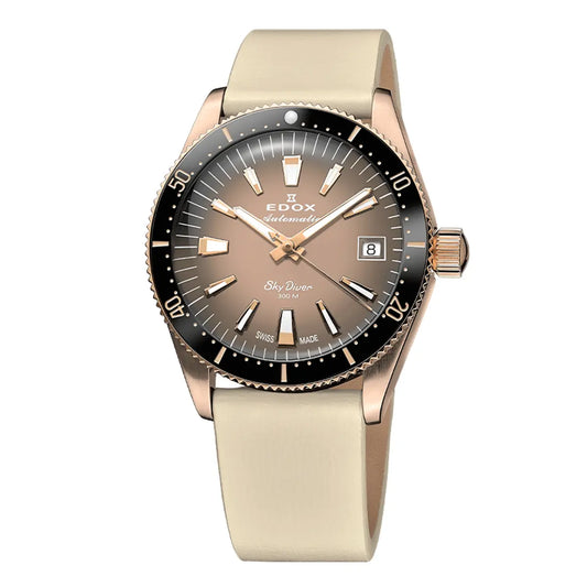 Montre Edox Skydiver 38mm Beige 80131-37RNC-VDBEI