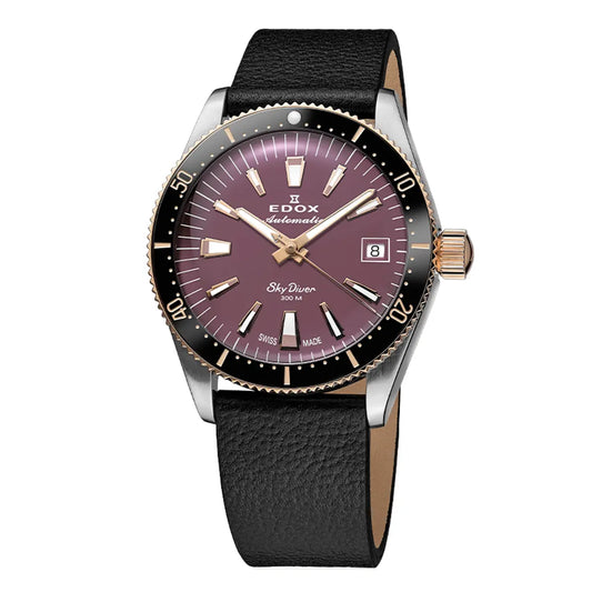 Montre Edox Skydiver 38mm Violette 80131-357RNRC-VIO