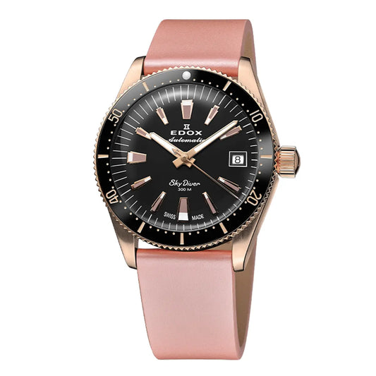 Montre Edox Skydiver 38mm Noire 80131-37RNC-NI