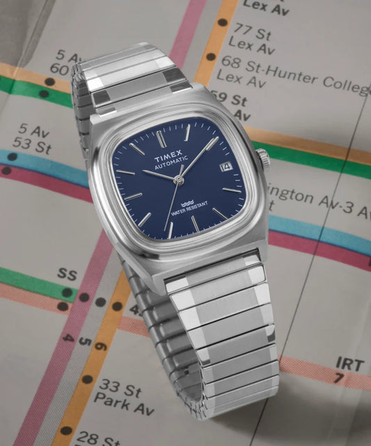 Montre Timex Automatic 1983 E Line Reissue Bleue TW2Y07400