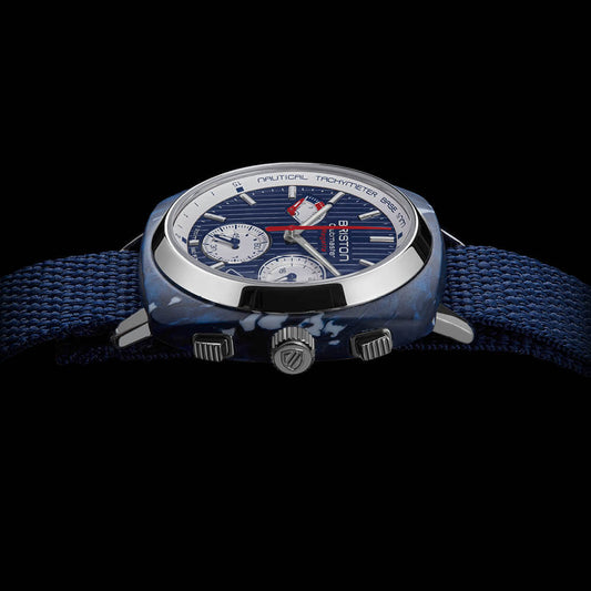 Montre Briston Clubmaster Regatta x Les Plus Belles Baies du Monde - Bleu 241542.SP.NB.15