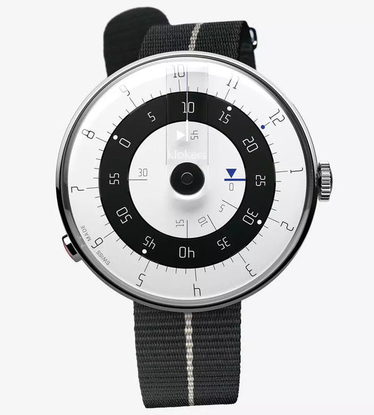 Montre Klokers KLOK 01 M5 Ø44 Minimal + bracelet offert nato noir et blanc