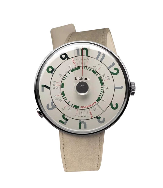 Montre Klokers KLOK 01 VERTE Ø44 Hypnagogic + bracelet offert nato gris et bleu