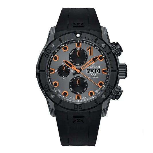 Montre Edox CO-1 Carbone Chronographe Automatique 01125-CCN-GNO