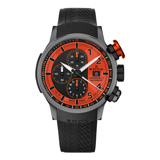 Montre Edox Chronorally Automatique 45mm Orange 01129-TNGOCA-ONB