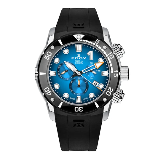 Montre Edox CO-1 Chronographe Quartz Bleue 10242-TIN-BUIDN