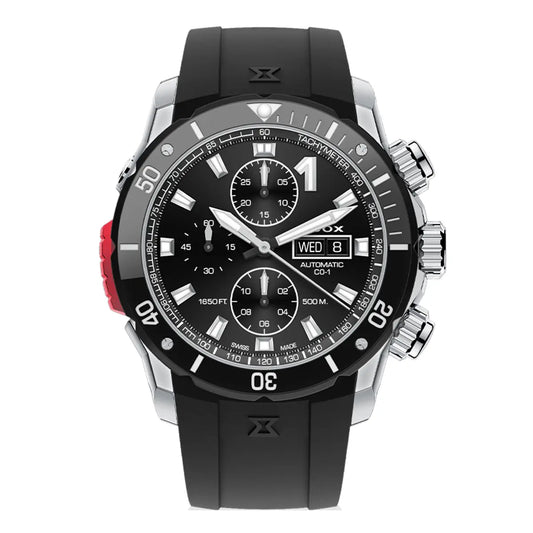 Montre Edox CO-1 Chronographe Automatique Noire 01128-3NRCA-NN