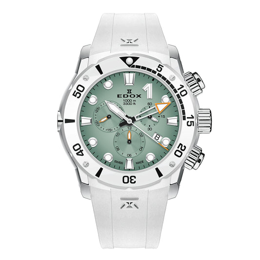 Montre Edox CO-1 Chronographe Quartz Blanche 10242-TINBN-VIDNO