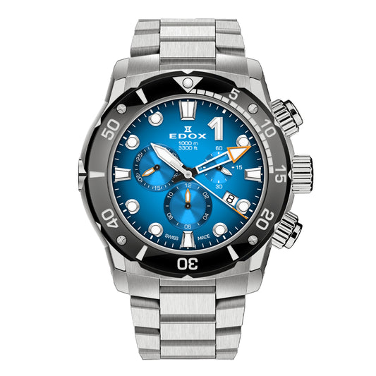 Montre Edox CO-1 Chronographe Quartz Bleue 10242-TINM-BUIDN