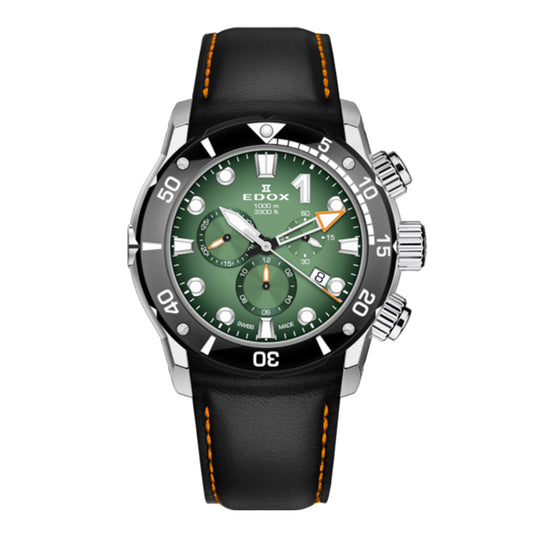 Montre Edox CO-1 Chronographe Quartz Verte 10242-TIN-VIN