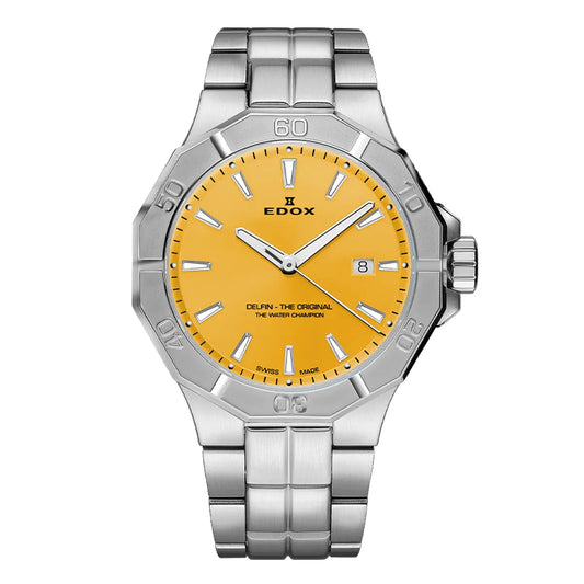 Montre Edox Delfin Original Jaune 53021-3M-JIN
