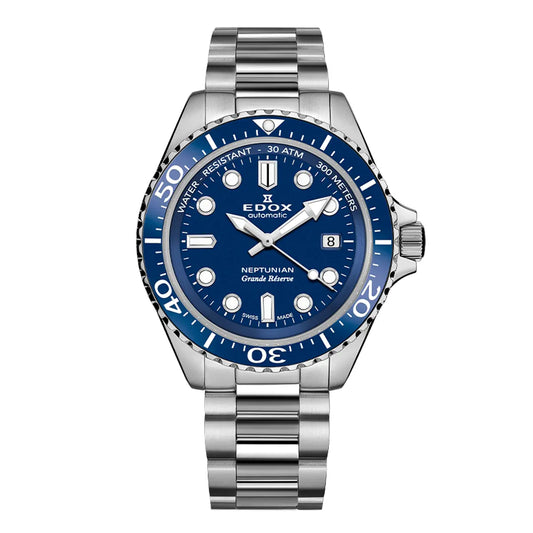 Montre Edox Neptunian Grande Réserve Bleue 80801-3BUM-BUIN