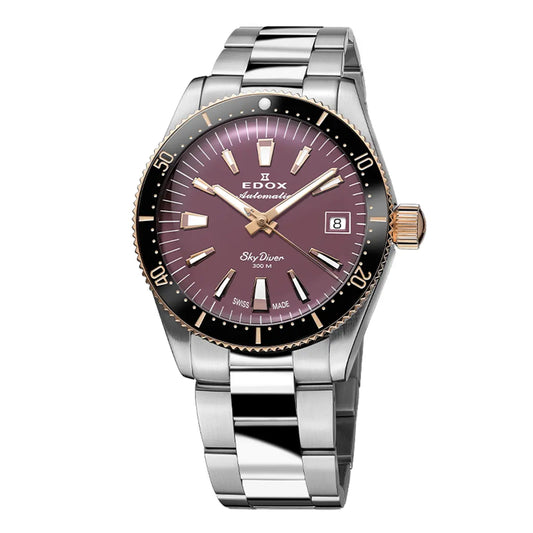 Montre Edox Skydiver 38mm Violette 80131-357RNRM-VIO