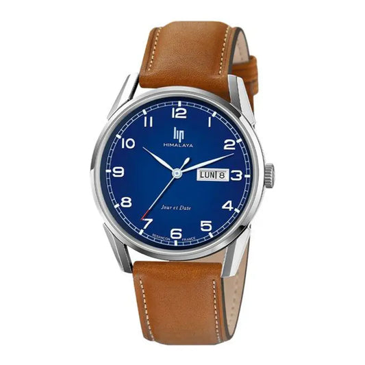 Montre LIP Himalaya 40 Cuir Marron Jour Date 671705