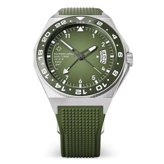 Montre Micromilspec Dualtimer Pilot GMT Green Dial