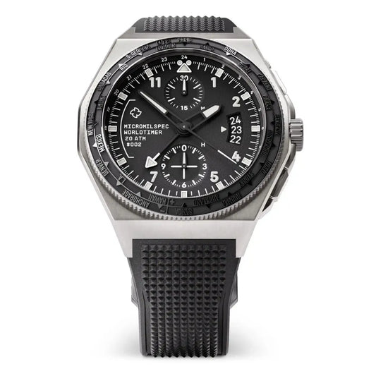 Montre Micromilspec WorldTimer Pilot Black Dial