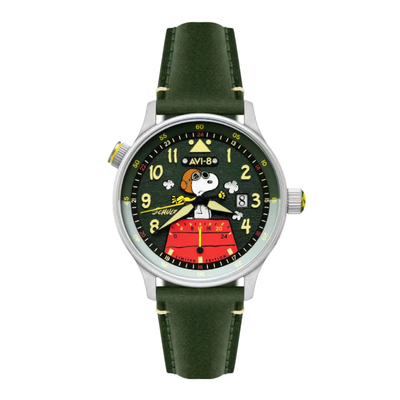 Image de Montre AVI-8 Hawker Hurricane McKellar Dual Time Peanuts Snoopy Flying Ace AV-4151-05