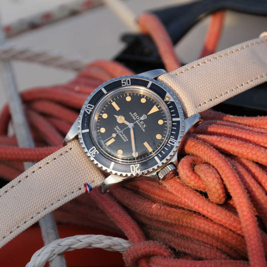 Bracelet Montre Avel & Men Toile Port Louis Blanc Lin