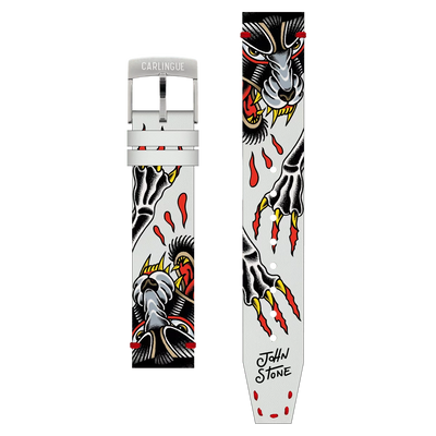 Image de Bracelet Montre CARLINGUE Cuir Imprimé - Gray Wolf Tattoo X J. Stone GRAYWOLF18