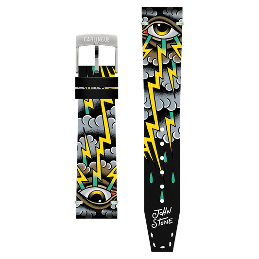 Bracelet Montre CARLINGUE cuir imprimé - Eye In The Sky Tattoo X J. Stone EYESKY20