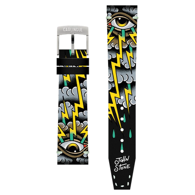 Image de Bracelet Montre CARLINGUE cuir imprimé - Eye In The Sky Tattoo X J. Stone EYESKY20