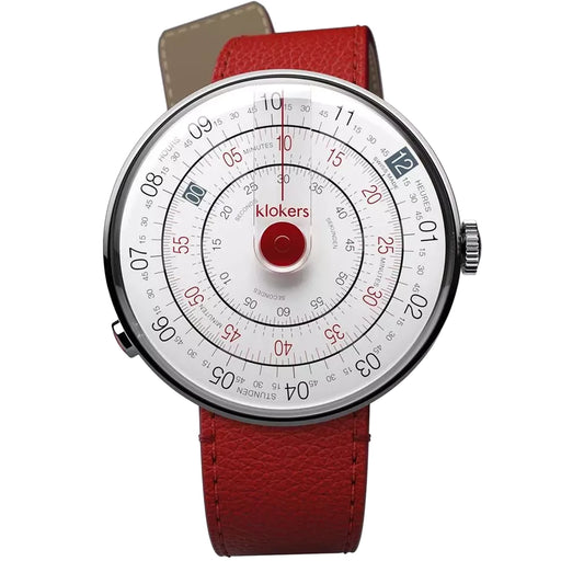 Montre Klokers Klok 01-D3 Red Ø44 Heritage + Bracelet Nato Gris Bleu Offert