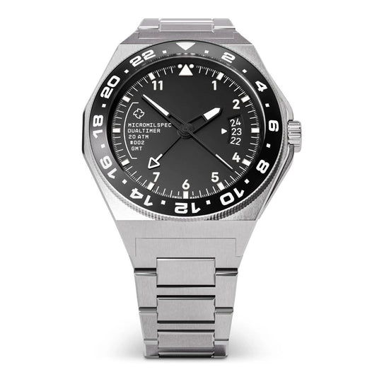 Montre Micromilspec Dualtimer Pilot GMT Black Dial