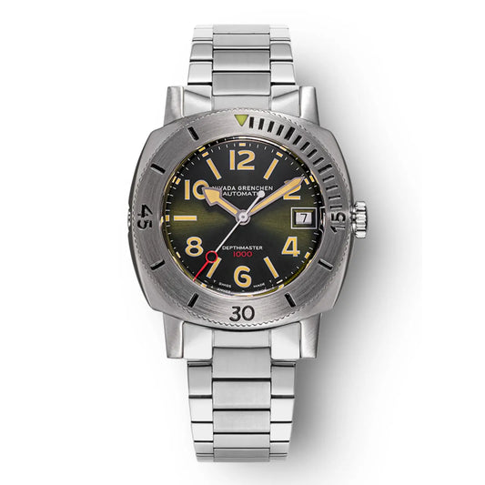 Montre Nivada Grenchen Depthmaster Numerals Date Green 14103A