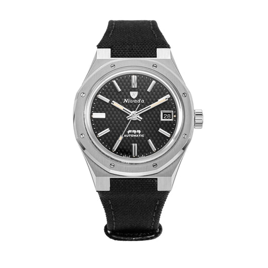 Montre Nivada Grenchen F77 Black With Date 69000A77