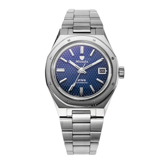 Montre Nivada Grenchen F77 Blue With Date 69001A77