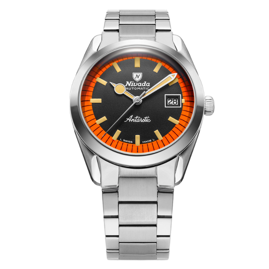 Montre Nivada Grenchen Super Antarctic Black & Orange 38mm Date 32056A20