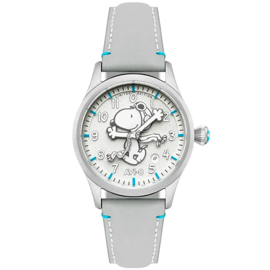 AVI-8 Flyboy Snoopy Peanuts AV-4156-01 montre automatique cadran argenté