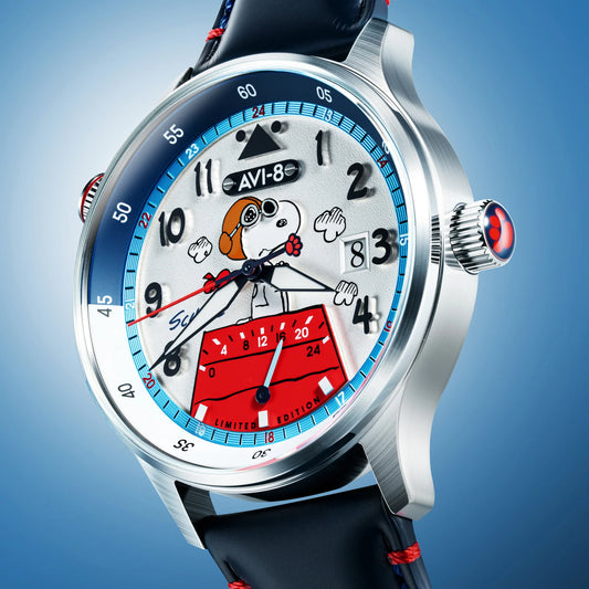 Montre AVI-8 Hawker Hurricane McKellar Dual Time Peanuts Snoopy Flying Ace AV-4151-02