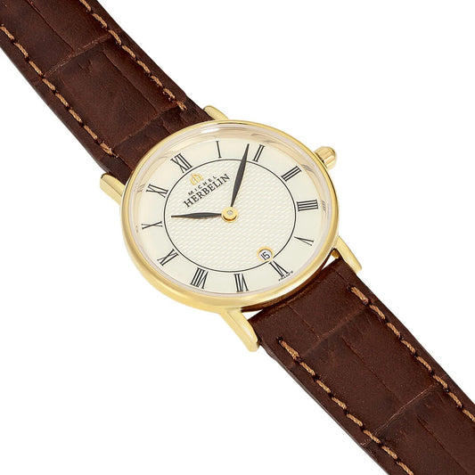 Montre Herbelin Classique - Quartz Doré & Cuir Brun 16845P08MA