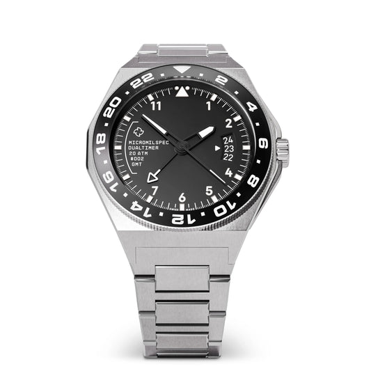 Montre Micromilspec Dualtimer Pilot GMT Black Dial