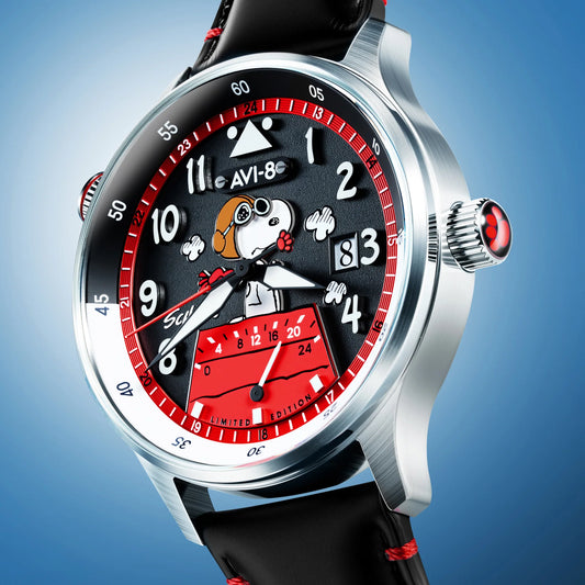 Montre AVI-8 Hawker Hurricane McKellar Dual Time Peanuts Snoopy Flying Ace AV-4151-01