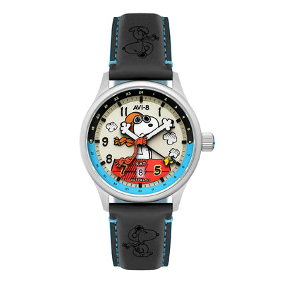 Image de Montre AVI-8 Hawker Hurricane Kent Peanuts Snoopy Flying GMT Cream Brigade AV-4136-03