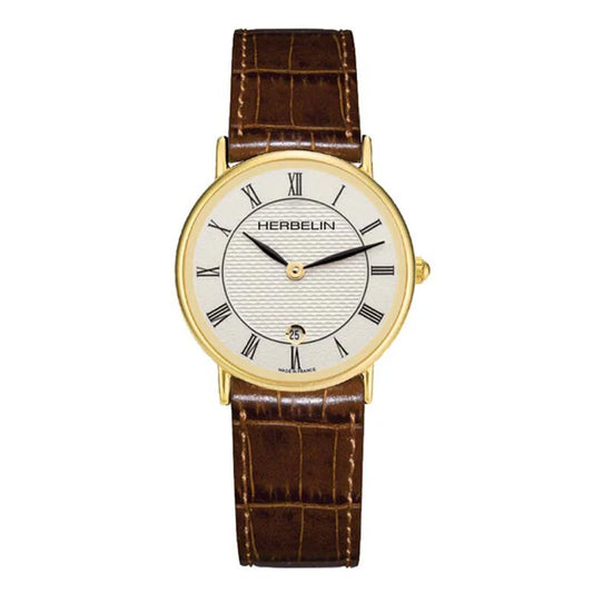 Montre Herbelin Classique - Quartz Doré & Cuir Brun 16845P08MA