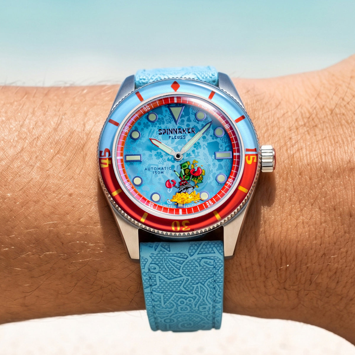 Spinnaker SP-5160-05 Krabs Blue portée au poignet